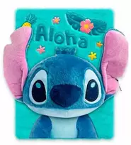 KIDS Dienoraščio užrašinė A5 3D pliušinis Lilo ir Stitch Ohana / St00117