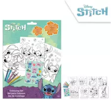 Hella Vaikams skirtas „Euroswan“ – „Rinkinys“ licencijuoti spalvinimo priedai – 6 kreidelės + lipdukai – Lilo ir Stitch