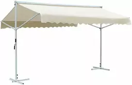Laisvai pastatoma stoginė, kreminės spalvos, 4x3m