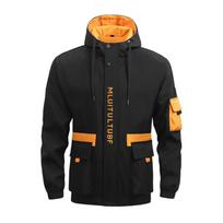 Vyriška lengva striukė su gobtuvu „Softshell“ striukė su gobtuvu „Ourdoor“ nuo vėjo nepralaidžios, kvėpuojančios striukės su keliomis kišenėmis, vandeniui atsparios vyriškos striukės nuo vėjo M
