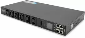1U ilgio maitinimo blokas „Smart PDU“, IEC320 C20 16A/250V maitinimo lizdas, 12x C13, 16A lizdai