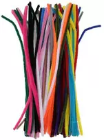 RAINBOW Pūkuota metalinė vielutė 5 mm 30 cm, įvairių spalvų, 50 vnt.