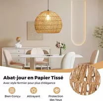 Promotions Pakabinamas šviestuvas, pintas popierius, reguliuojamas aukštis 50x150 cm, rudas