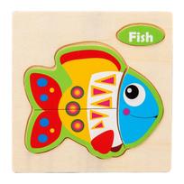 Baby Wooden Toys 3D Puzzle Cartoon Animal Vehicle Wood Puzzle Game Intelligence Jigsaw Puzzle Educational Toys for children