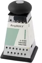 BergHOFF 4 pusių kvadratinė tarkuoklė - nerūdijančio plieno su minkšta rankena ir guminiais pagrindais lengvam tarkavimui