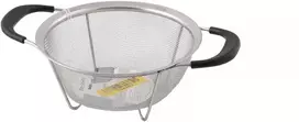 BergHOFF 19 cm apvalus sietelis - nerūdijančio plieno su smulkiu tinkleliu, sustiprintomis kojelėmis ir TPR rankenomis