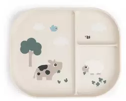 Done by Deer neslystanti lėkštė su skyreliais Foodie Tiny farm Sand