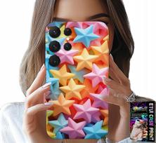 Etui Do Samsung Galaxy S22 Ultra - Kolorowe Gwiazdki Gwiazda Futerał +Folia