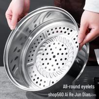 Multi-Layer Stainless Steel Steamer & Frying Pan Set 4-Piece Set - 24cm