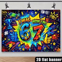 2D 7-ojo gimtadienio grafiti fonas I Was 6 Now I'm 7 vakarėlio fono audinys 47.2x31.5inch/120*80cm