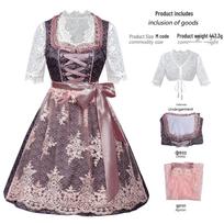 2025 Bavarian Oktoberfest Lace-up Dress: Munich-Style Maid Outfit M