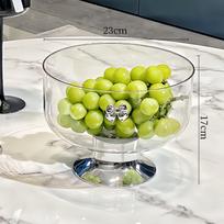 Elegant Transparent Fruit Bowl - Food-Grade, High-Design for Living Room or Coffee Table, Perfect for Candy, Snacks, and Fruits.