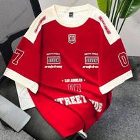 New Customer Offer: Versatile High-Quality Retro American Men's Trendy Loose Fit Printed T-Shirt M Premium Fabric