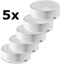 Bundle 5x Shelly Plus Smoke Dūmų detektorius - Smarter WLAN- und Bluetooth-Dūmų detektorius mit App-Benachrichtungen und akustischen Warnungen