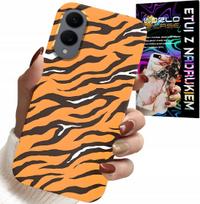 Etui Do Samsung Galaxy S25 Edge - Plecki W Tygrysie Paski Pokrowiec +Szkło