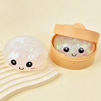 Squishy  Realistic Glitter Dumpling Squeeze Toy Soft TPR Transparent Ribbon Stress Ball Decompression Fidget Toy for Kids Adults