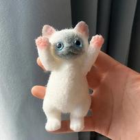 13CM Cute Taba Squishy Cat Fluffy Sticky Realistic Cat Stress Relieving Toy Simulation Cats Doll Squeeze Gift for Kids Adults balta