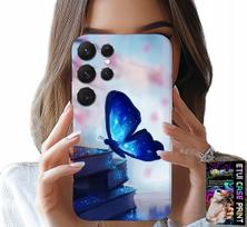 Etui Do Samsung Galaxy S23 Ultra - Niebieski Motylek, Motyl, Damskie Wzory