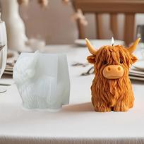 3D Yak-Shaped Candle Silicone Mold DIY Animal-Shaped Scented Candle Plaster Cement Mold Christmas Decorations 1 Pcs