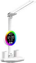 Stalinis LED šviestuvas su termometru, kalendoriumi, laikrodžiu ir RGB ekrano apšvietimu