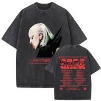 Vintage Washed Lady Gaga Artpop Graphic Print T Shirts Unisex Women Fashion High Quality Oversized Tshirt Loose Streetwear Top Tee M