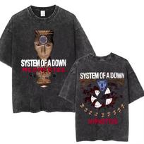 Washed Vintage System of A Down Toxicity Music Album Cover Tshirt Unisex Rock Oversized T Shirt s Alternative Metal Merch Tshirt M