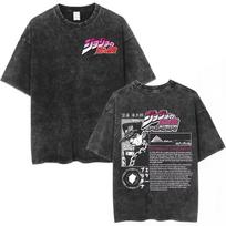 Jojo Bizarre Adventure anime Washed T Shirt Jolyne Cujoh Stone Ocean Character pattern   Cotton Short Sleeve  YK Shirts L