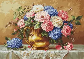 luca S Kryželiu siuvinėjimo rinkinys. „Auksinis žydėjimas“ 48x33cm SB723