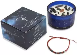 Avinas Zodiako kristalų žvakė su brangakmenių apyranke – Ancient Wisdom