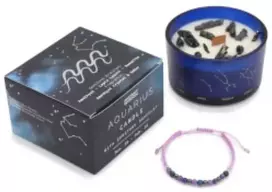 Vandenis Zodiako žvakė su ametisto kristalais ir apyranke – Ancient Wisdom