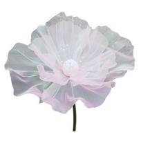 3D Large Gauze Poppy Flower Hollow Design Fancy Yarn Silk Mesh Flower 50cm Big Silk Material Giant Silk Flower Event Party rožinė