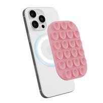 MagSafe-Compatible Silicone Magnetic Phone Holder for Hands-Free Selfies & Live Streaming rožinė