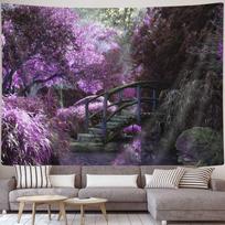 Tapestry of Javo natural landscape blooming purple 75x100 juoda