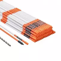 VEVOR Sniego atstumimo kuoliukai su atšvaitu, 100 vnt, 121.5 cm ilgio, oranžiniai stiklo pluošto ženklai, kelio riboženkliai.