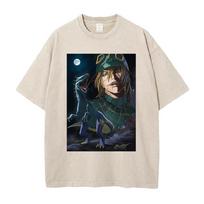 JoJos Bizarre Adventure Brando Diego Printed Tee Men Women Retro Washed Tshirts Cotton T Shirt Harajuku Unisex Casual Tshirt S