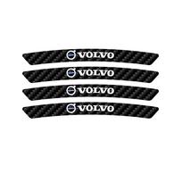4pcs/set Carbon Fiber Car Wheel Curved Rim Decoration Stickers for Volvo Rdesign XC90 S60 XC60 V70 S80 S40 V50 V40 V60 XC70 XC90