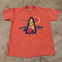 Vintage 80s Wolf T-Shirt Adult Large Orange Sun Retro Single Stitch Sutton's 1988 4XL