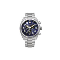 CITIZEN 100 meters waterproof, solar Quartz, super titanium strap, , 44mm men's watch, blue dial AT2480-81L mėlyna
