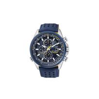 CITIZEN PROMASTER serija Eco-Drive serija Blue Angel Safyro stiklas Amžinasis kalendorius Odinis dirželis Saulės energija veikiantis Kvarcinis Odinis dirželis Vyriškas laikrodis AT8020-03L mėlyna