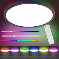 RGB LED apvalus lubinis šviestuvas (juodas apvadas)