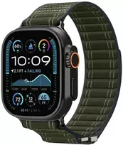 „Spigen Fabric Band“ (su lipduku ir kilpa), žalias - Apple Watch 49mm/46mm/45mm/44mm