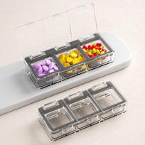 Travel Pillbox - Three-Compartment Design,  For Storing Everyday Medications