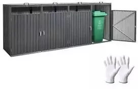 Vevor Šiukšlių konteinerių laikymo stoginė 4 x 240 L