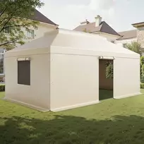 Žieminis pavėsinės uždangalas, tinka 3.66 x 6.10 m kietojo stogo pavėsinėms, visų oro sąlygų dviejų aukštų pavėsinės uždangalas, uždaras sandėliavimo pastogės uždangalas