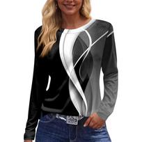 Women’s Long Sleeve Crew Neck Floral Print Blouse Casual Loose Fit Lightweight Pullover Top for Daily Wear M juoda