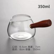 Glass Tea Jug Chinese Kung Fu Tea Set Accessory Water Pitcher Wood Side Handle Teapot Heat Resistant Teaware Coffee Milk Pot