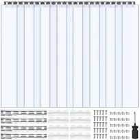 PVC juostelių užuolaida, skaidri plastikinė durų užuolaida, šaldytuvo šaldiklio durų juosta, 121.9 cm x 213.4 cm PVC užuolaida, šaldymo kameros juostelių užuolaida