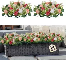 Dirbtinis rožių vainikas 340 mm, dirbtinių gėlių kompozicija, rožinis ir baltas rožių vainikas vestuvių, vakarėlių, Valentino dienos, Motinos dienos dekorui