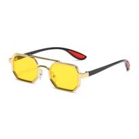 Lightweight Double-bar Square Sunnies Gradient Indian Style Unisex Polarizing Lens Sunglasses Costume Accessory Decorative