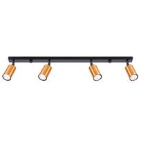 Spot Sufitowy Czarny Podłużny Poczwórny Miedziane Klosze 4Xgu10 10W Winx Sl.1379 Sollux Lighting